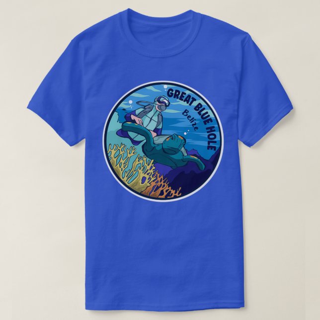 Dyka i Underbara blåa Hål Belize T Shirt (Design framsida)
