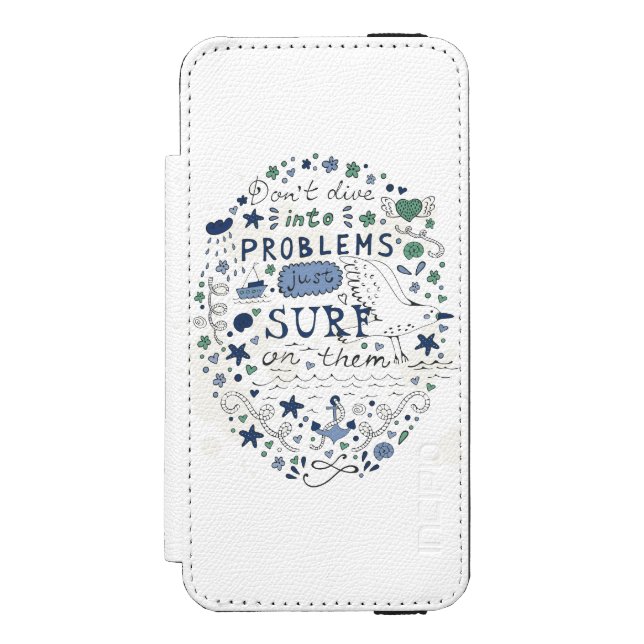 Dyka inte in i problem surfar precis på dem incipio iPhone wallet skal (Folio Framsidan)