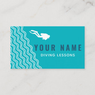 Dyka Lessons Instruktör i Diver Sea Färg Visitkort