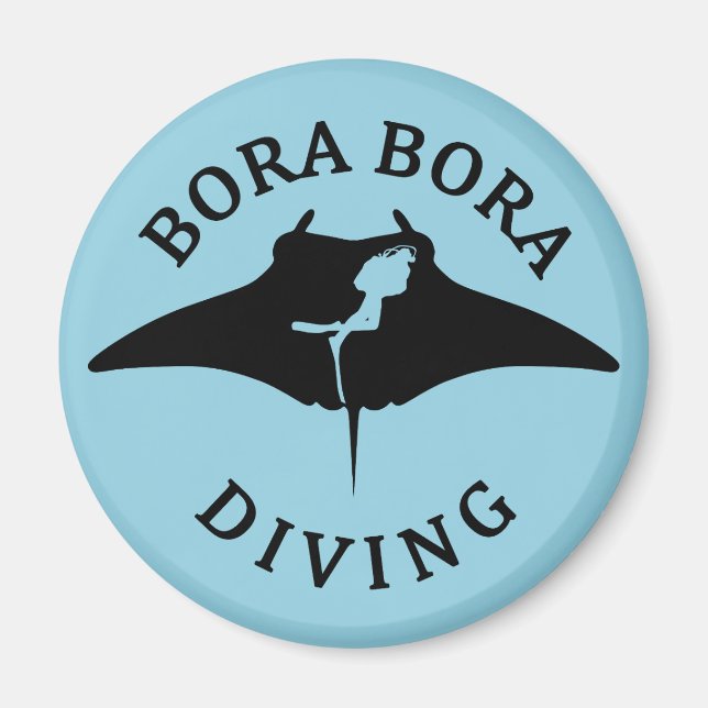 Dyka med Manta-rutor vid Bora Bora Magnet (Framsidan)
