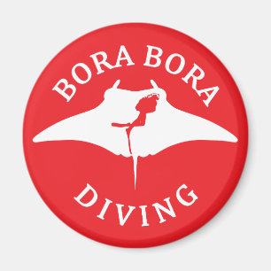 Dyka med Manta-rutor vid Bora Bora Magnet