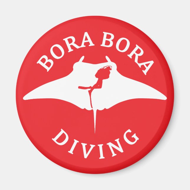 Dyka med Manta-rutor vid Bora Bora Magnet (Framsidan)