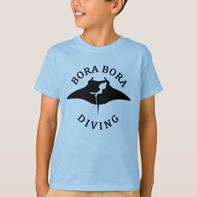 Dyka med Manta-rutor vid Bora Bora T Shirt (Framsida)