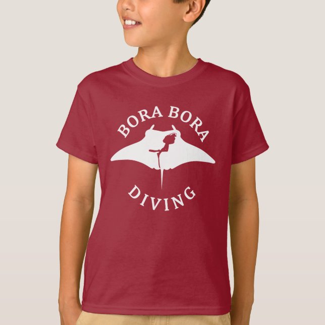 Dyka med Manta-rutor vid Bora Bora T Shirt (Framsida)
