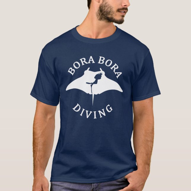 Dyka med Manta-rutor vid Bora Bora T Shirt (Framsida)