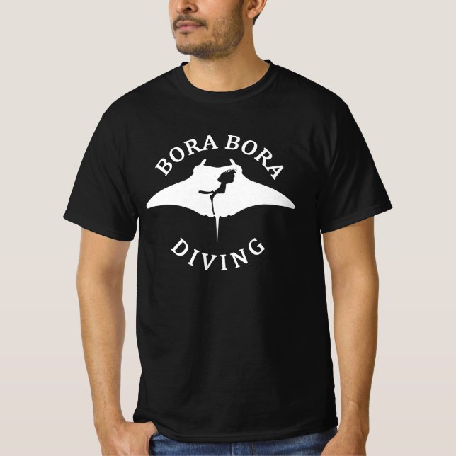 Dyka med Manta-rutor vid Bora Bora T Shirt (Framsida)