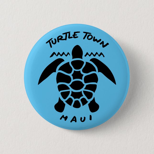 Dyka med Sea Turtles - Turtle Town Maui Knapp (Framsida)