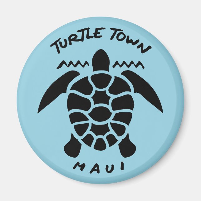 Dyka med Sea Turtles - Turtle Town Maui Magnet (Framsidan)