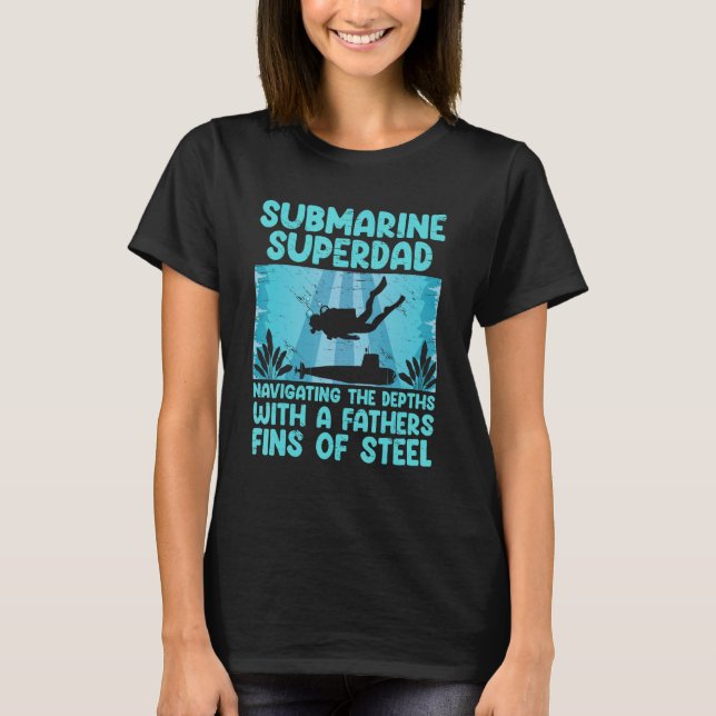 Dyka Pappa - kompetent Open Vatten Diver T Shirt (Framsida)