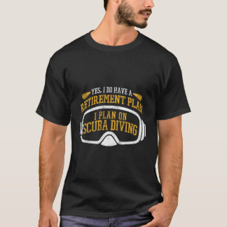 Dyka Retiret Plan Retrött Scuba Diver T Shirt