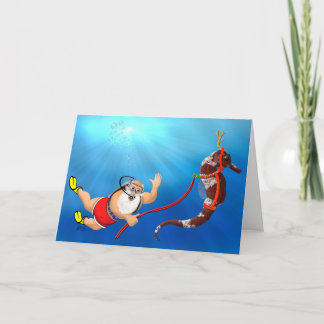 Dyka Santa & Seahorsejulkort Helgkort