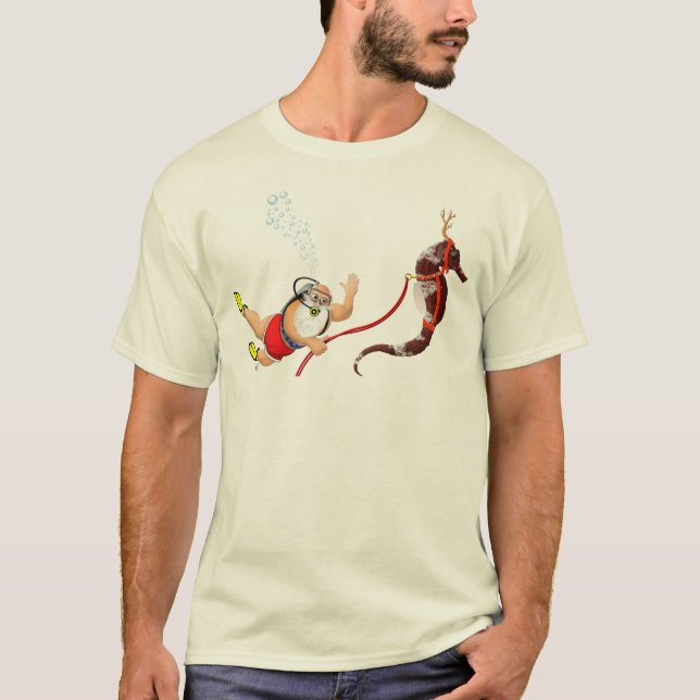 Dyka Santa & SeahorseT-tröja Tröja (Framsida)