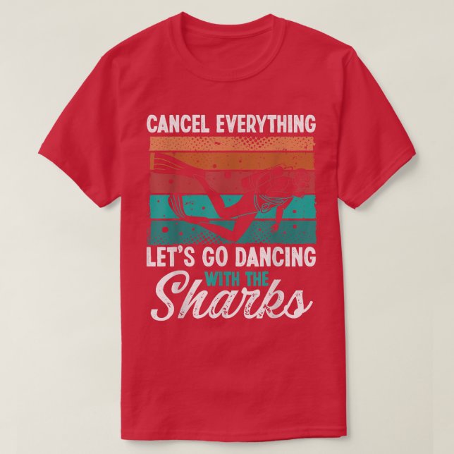 Dyka Snorkeling Dancing with Sharks Scuba T Shirt (Design framsida)