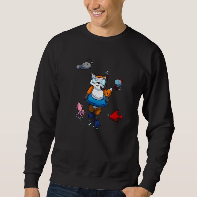 Dyka Snorkeling Fox Chestnut Fishing Flyter Lång Ärmad Tröja (Framsida)