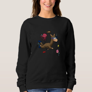 Dyka Snorkeling Llama Squid Octopus Jellyf T Shirt
