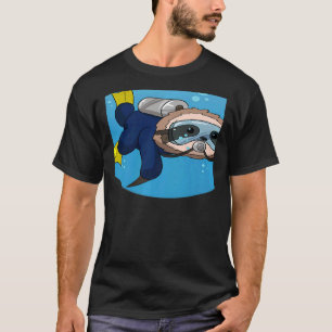 Dyka Snorkeling Sloth Lazy Tired Dive Slee T Shirt