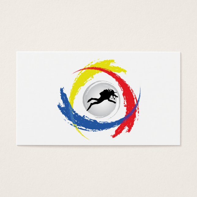 Dyka, tricolor-emblem visitkort (Framsidan)