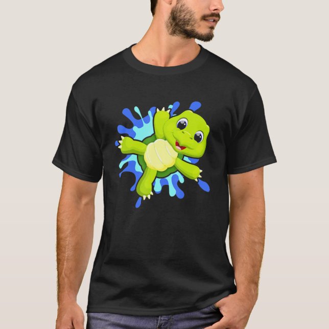 Dyka Turtle Diving Diver Ocean 1 T Shirt (Framsida)