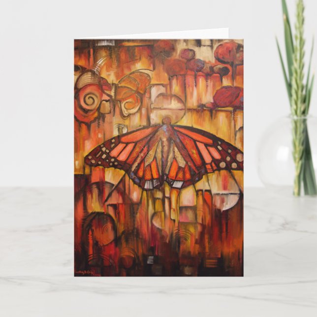 Dyka upp vingar av hösten - hälsningkort kort (Framsida)