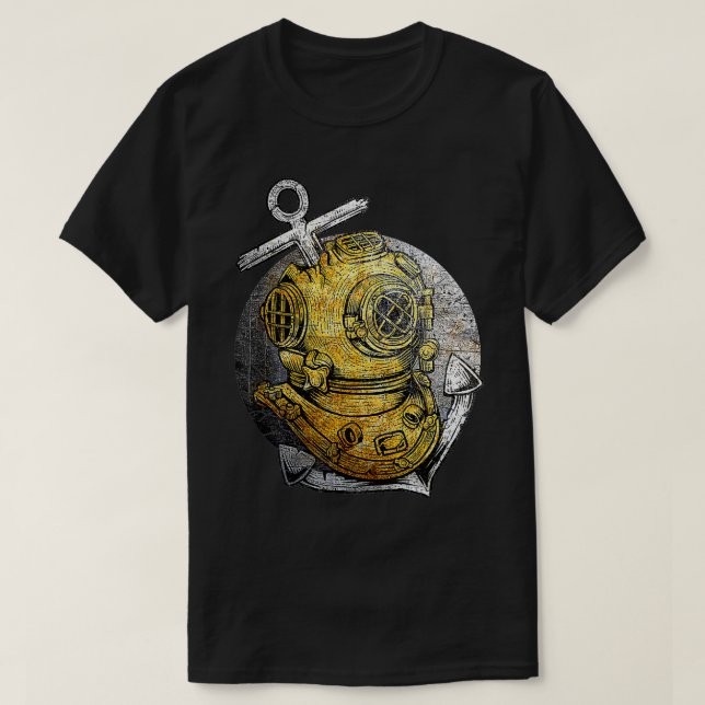 Dyka Vintage Helmet Diver T Shirt (Design framsida)