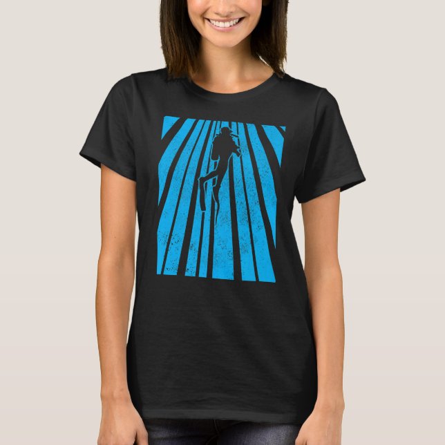 Dyka Vintage Ocean Scuba Diver T Shirt (Framsida)