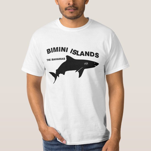 Dykan Bimini-öarna med hajar - Bahamas T Shirt (Framsida)