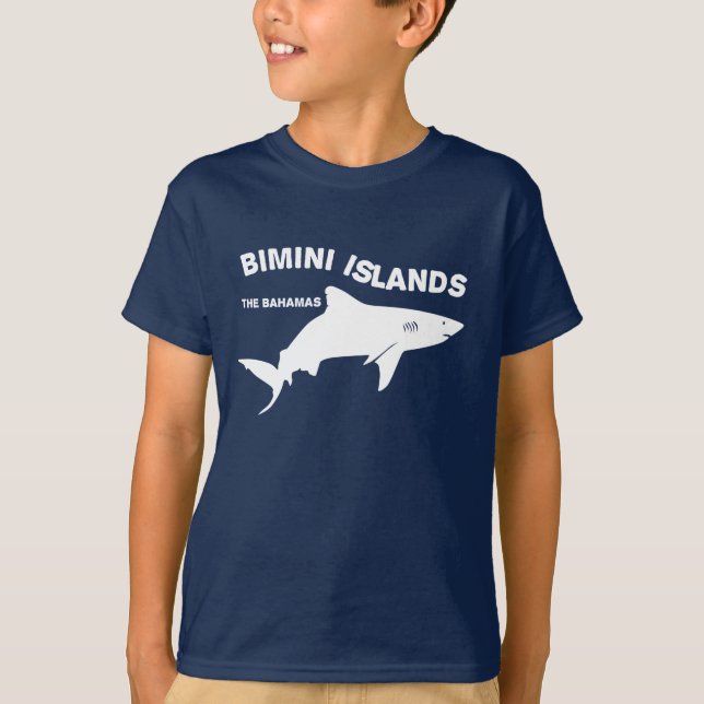 Dykan Bimini-öarna med hajar - Bahamas T Shirt (Framsida)