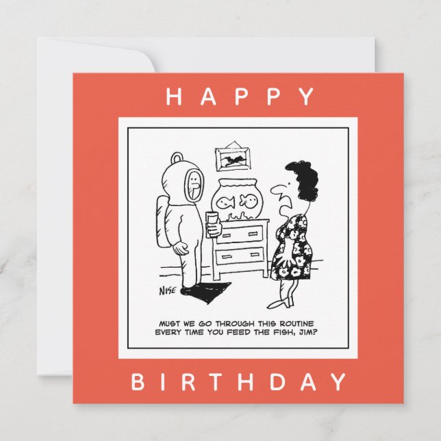 Dykan Dons kan Mata Tecknad av fisk. Kort (Framsida)