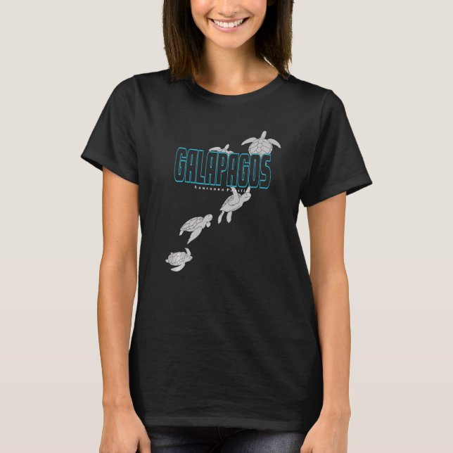 Dykan Galapagos Islands Sea Turtles med Tu T Shirt (Framsida)