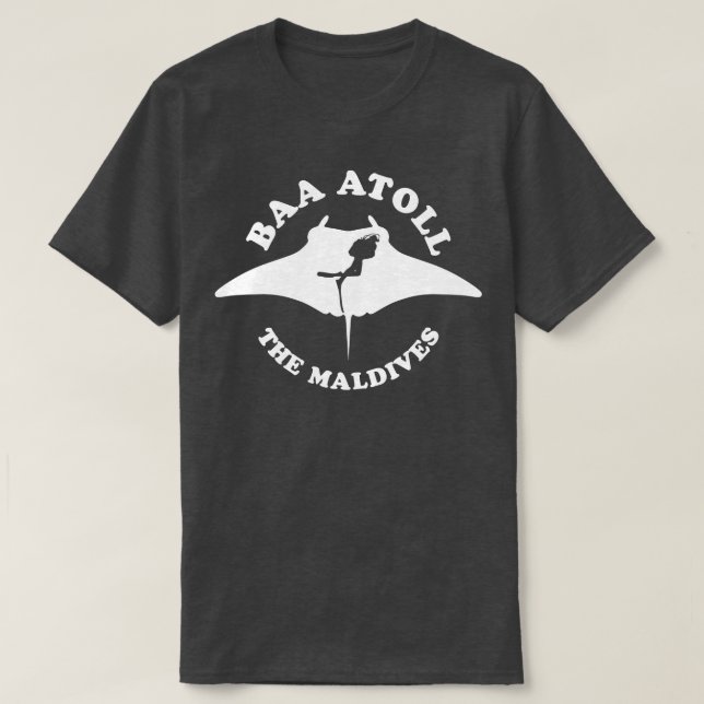 Dykan Maldiverna med Manta Ray T Shirt (Design framsida)