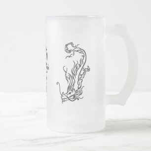 Dykande Drak Frostat Glas Stein Ölglas