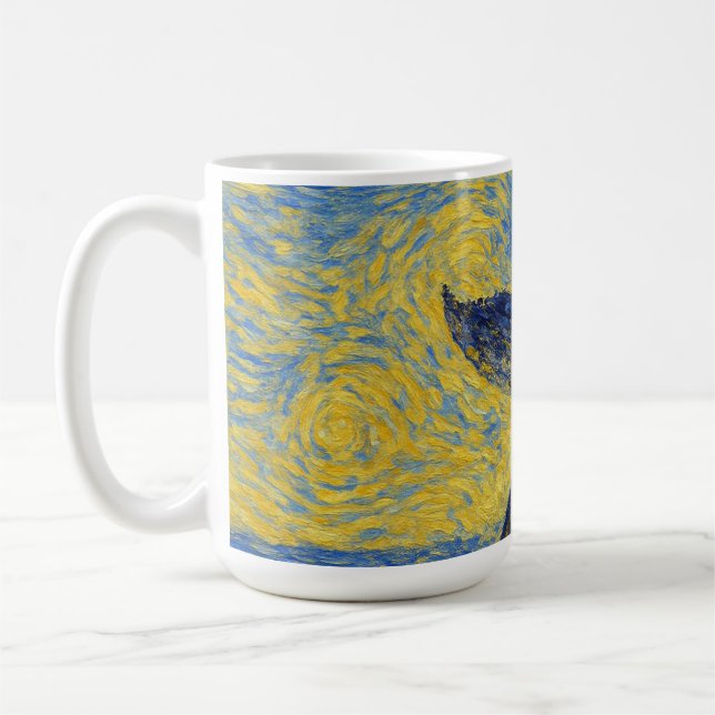 Dykande puckelval van Gogh stil muggar (Vänster)