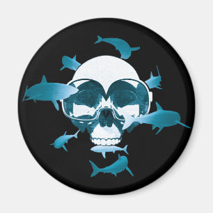 Dykans skal- och Sharks-grafikdesign Magnet