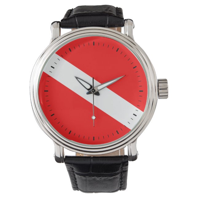 Dykare besegrar flagga armbandsur (Framsida)