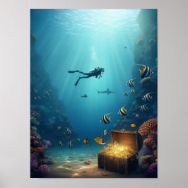 Dykare hittar en skatt  poster