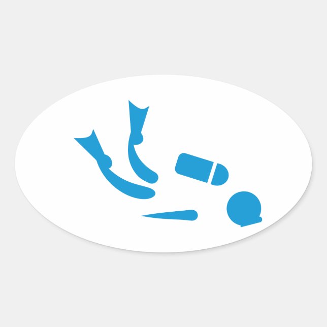 dykare ovalt klistermärke (Framsida)