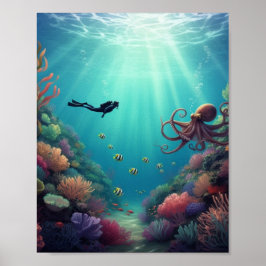 Dykare upptäcker ett havslevande djur poster