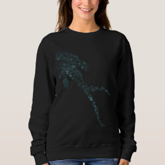 Dykarens silhuett i blå marinlivsdesign t shirt