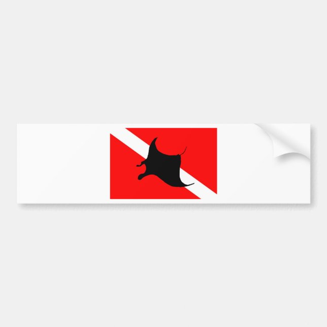 Dykflagga Manta Ray Bildekal (Framsidan)