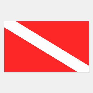Dykflagga Scuba Dykare Dykare Ner Rektangulärt Klistermärke