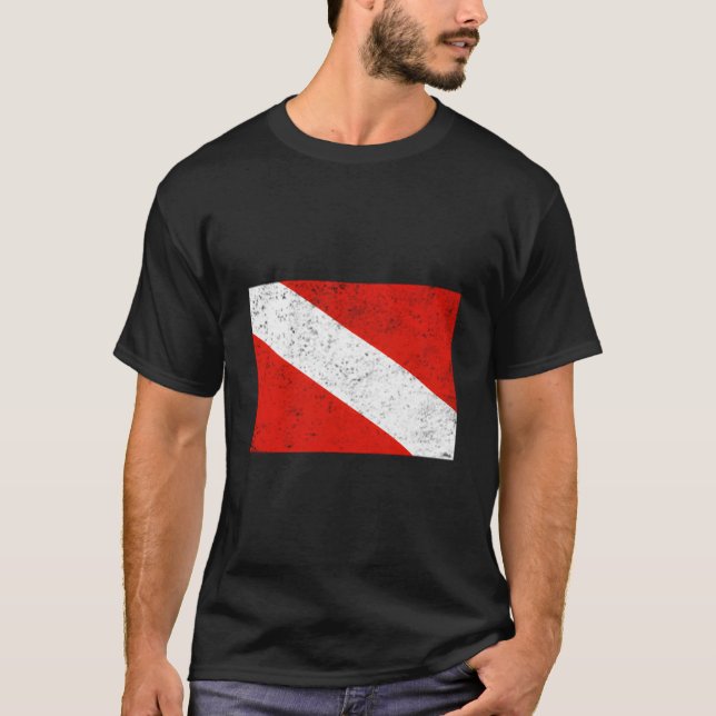 Dykflagga Scuba-dykning T Shirt (Framsida)
