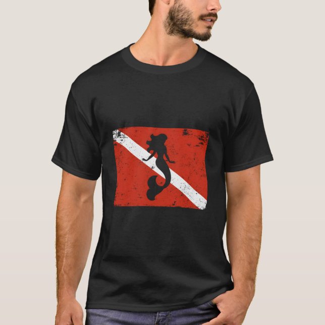 Dykflagga Siren Scuba T Shirt (Framsida)