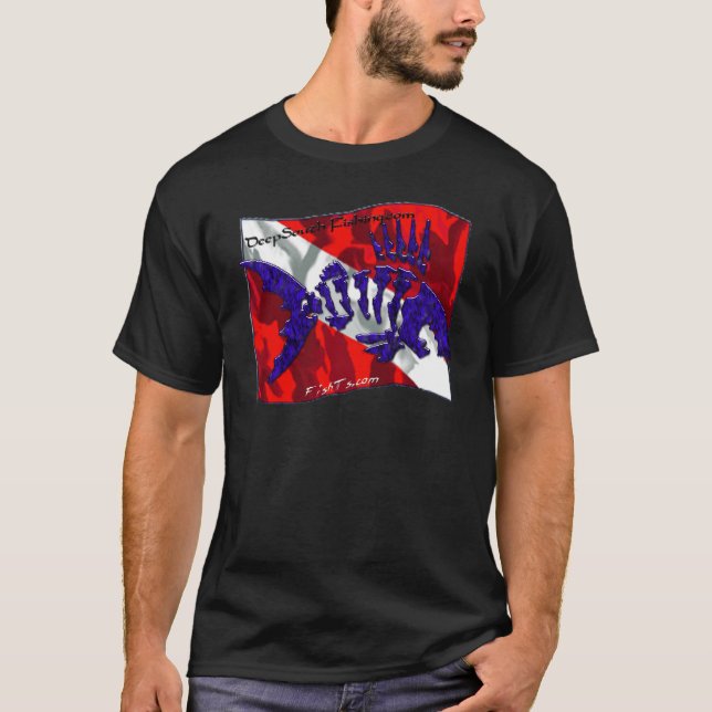 Dykflaggor med utrustar t-shirt (Framsida)
