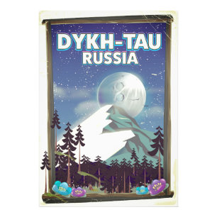 Dykh-Tau Rysk reseaffisch. Fototryck
