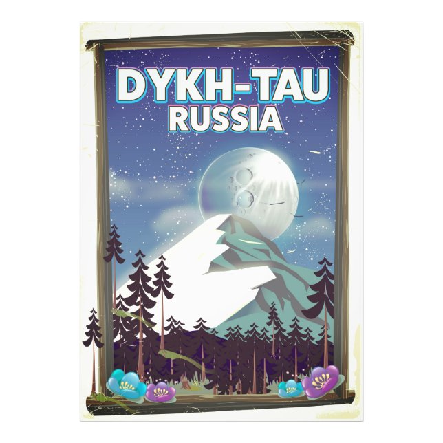 Dykh-Tau Ryssland resaffisch. Fototryck (Framsidan)