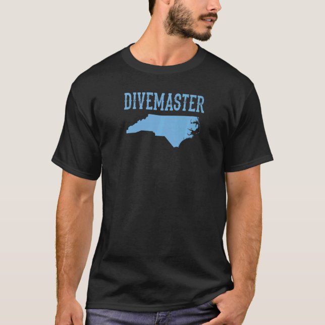 Dykinstruktör för North Carolina Divemaster Scuba  T Shirt (Framsida)
