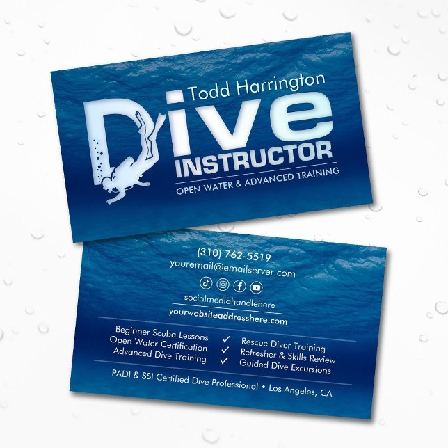 Dykinstruktör - Scuba coach  Visitkort (Skapare uppladdad)