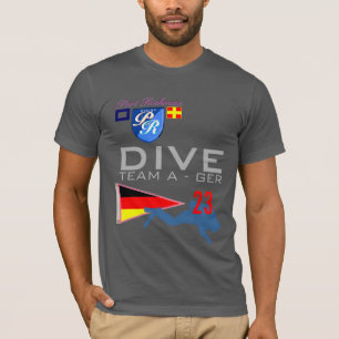 Dyklaget en dyka GER tyskland flagga numrerar 23 T-shirt
