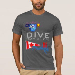 Dyklaget en dykning KAN den Kanada flagga numrera Tee Shirt