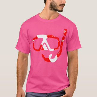 Dykmask och snorkel dykarflagga för scuba-dykning t shirt
